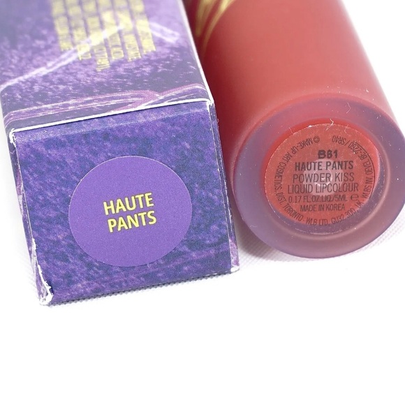 MAC x Lisa Powder Kiss Liquid Lipcolour ~Haute Pants~ Full Size New - Picture 3 of 3